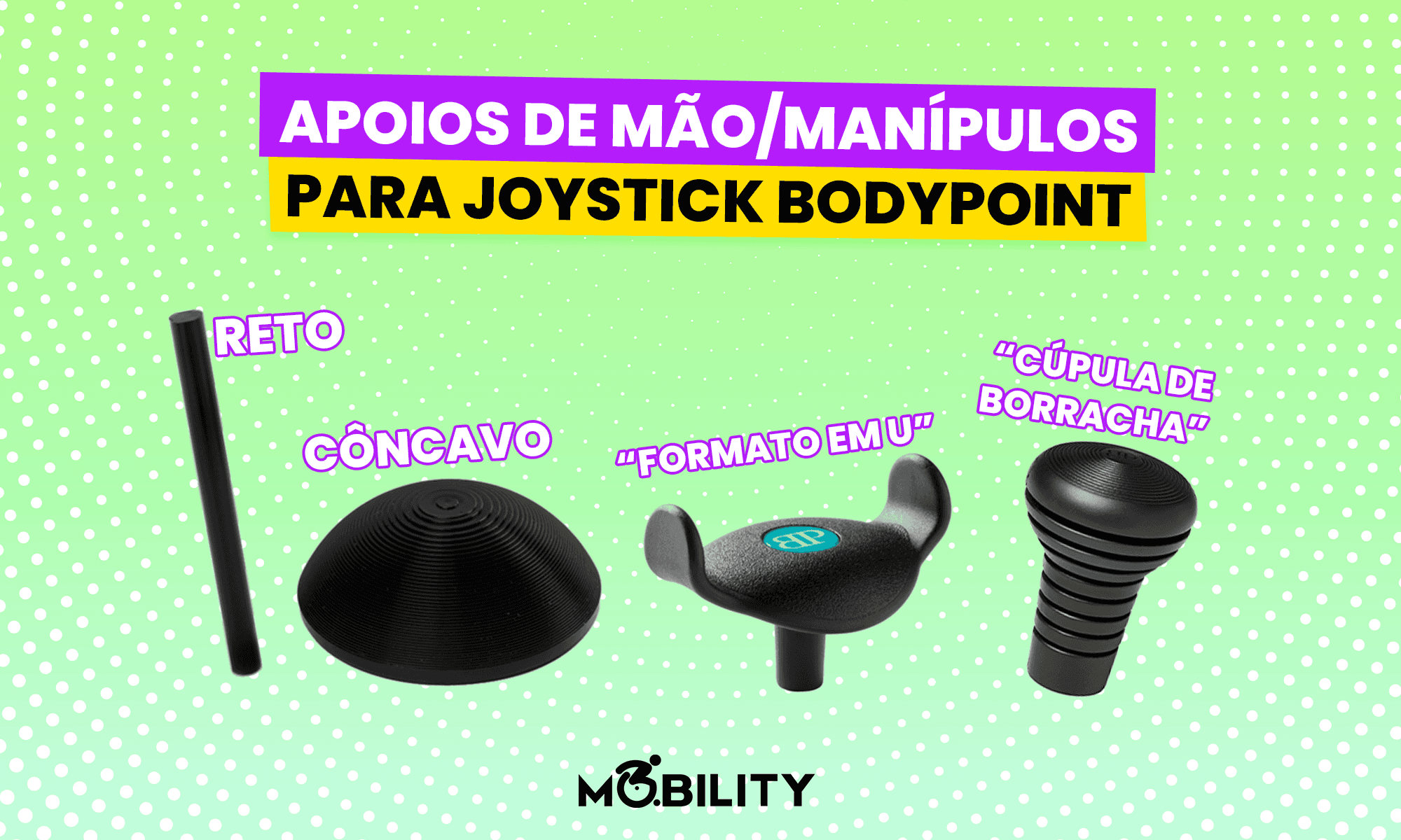 Apoios de mãos para Joystick Bodypoint: Controle Melhorado em Cadeiras Motorizadas